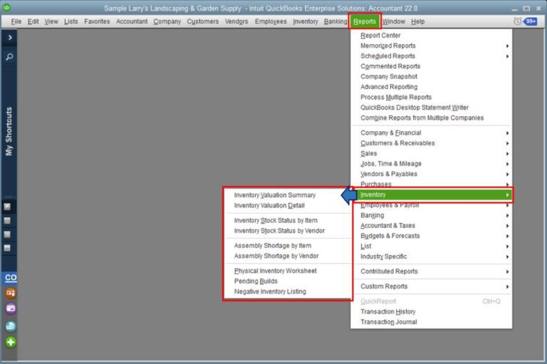 Negative Inventory Quantity in QuickBooks Online — Method