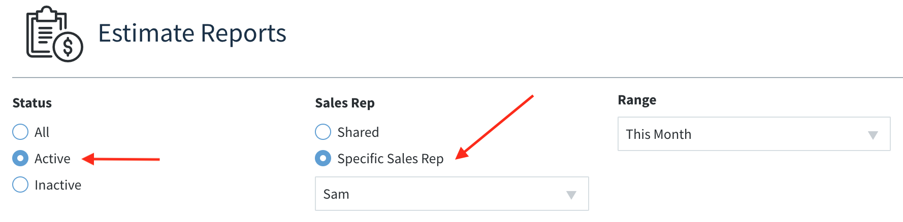 Method CRM estimate reports