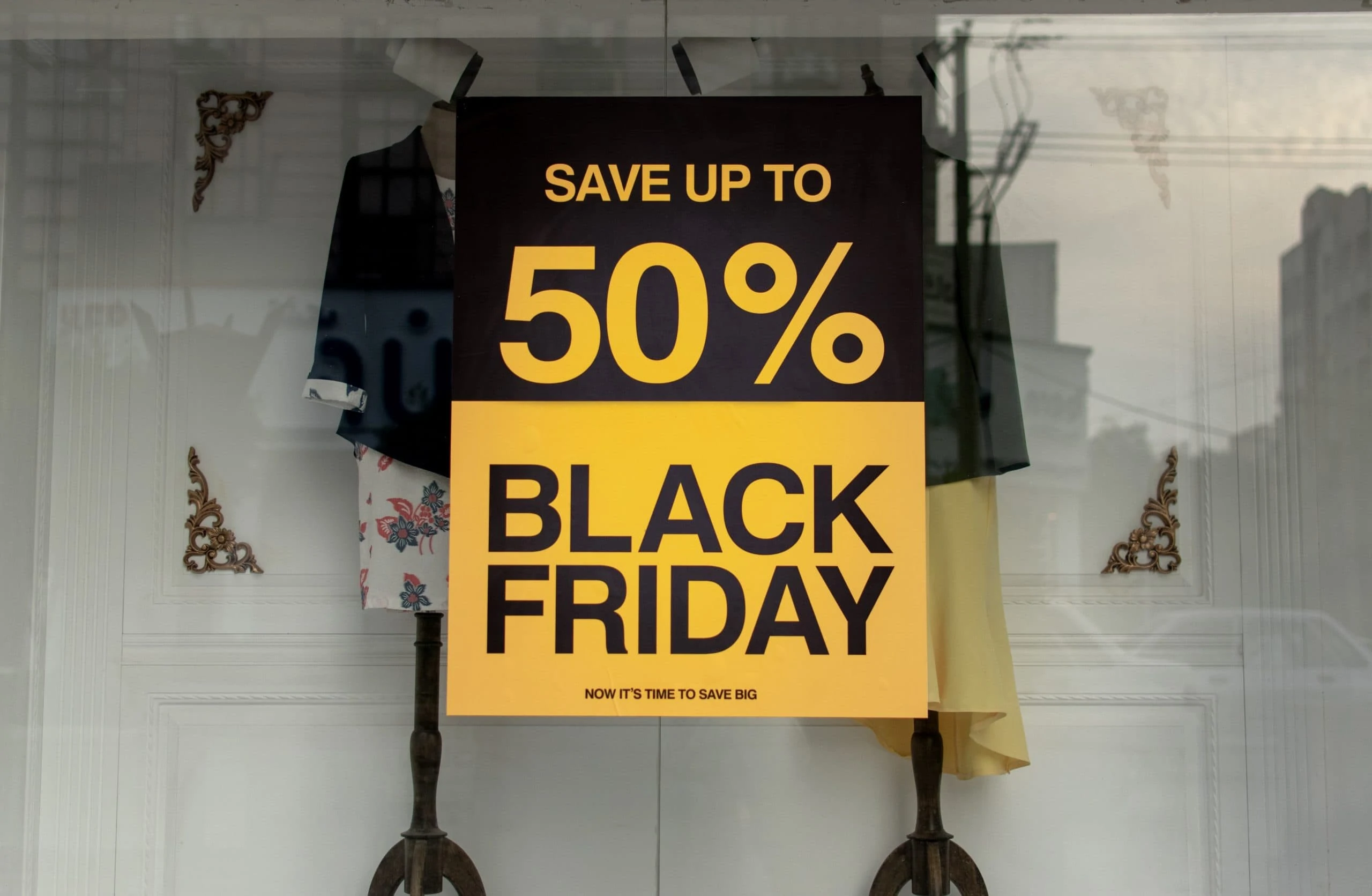 Save up to 50%. Black Friday.