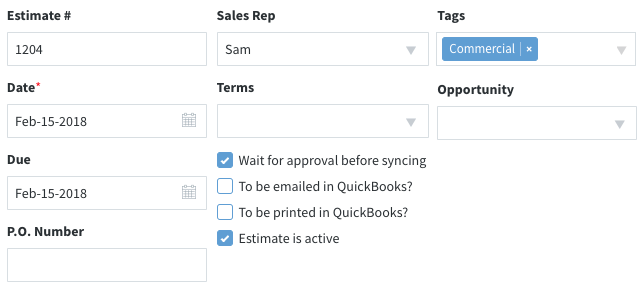 Method:CRM's estimates app.