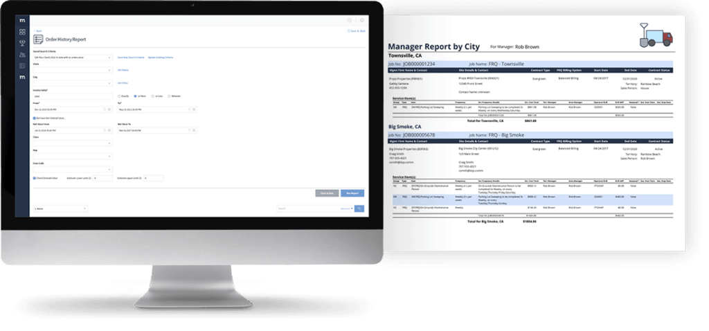 Commission report next to computer monitor displaying custom commission calculator in Method:CRM