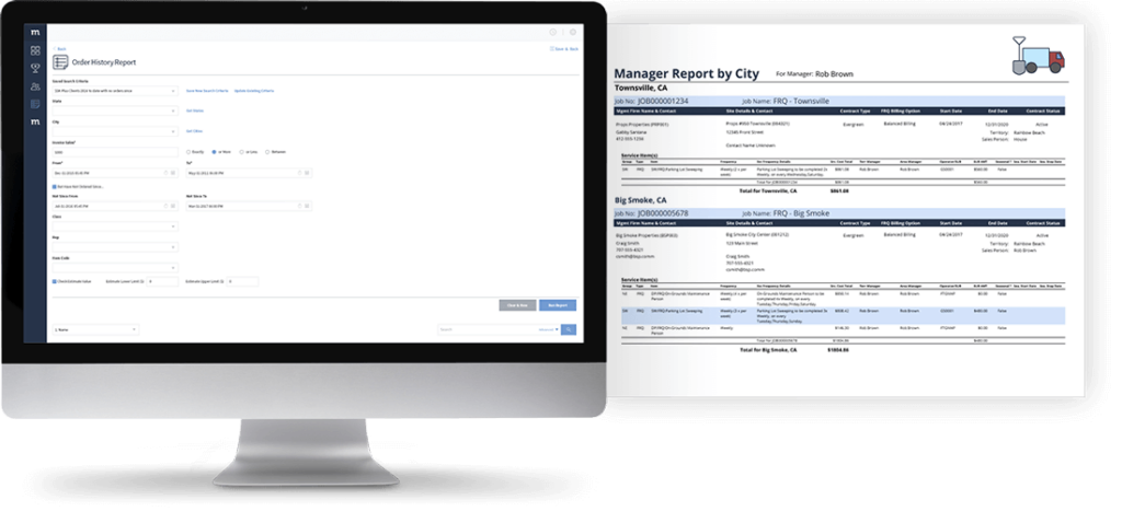 Commission report next to computer monitor displaying custom commission calculator in Method:CRM