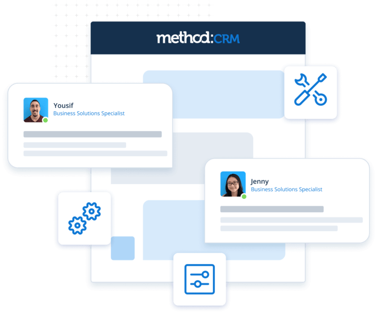 Graphic representing Method's CRM customization services