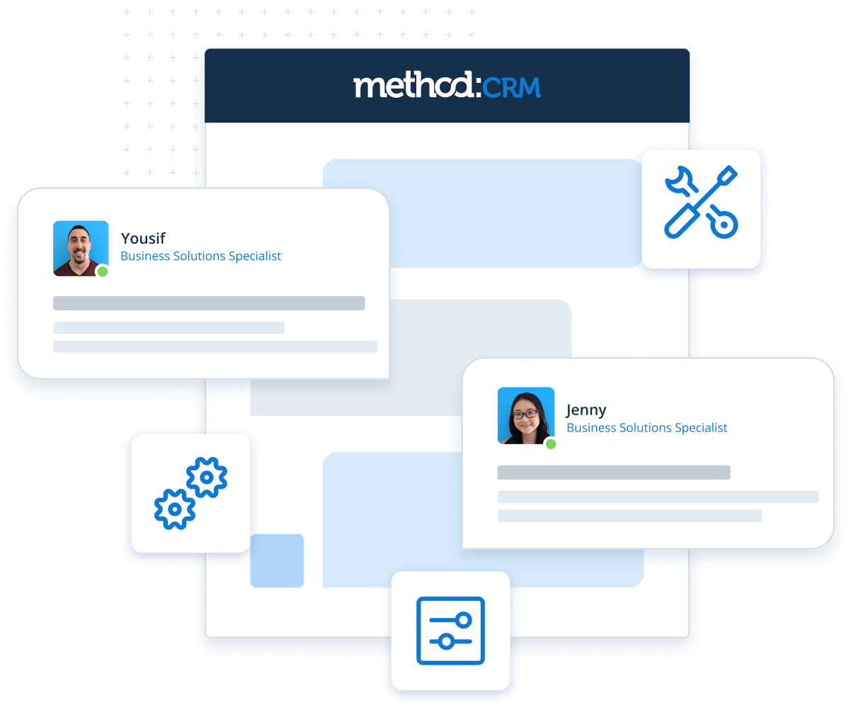 Graphic representing Method's CRM customization services