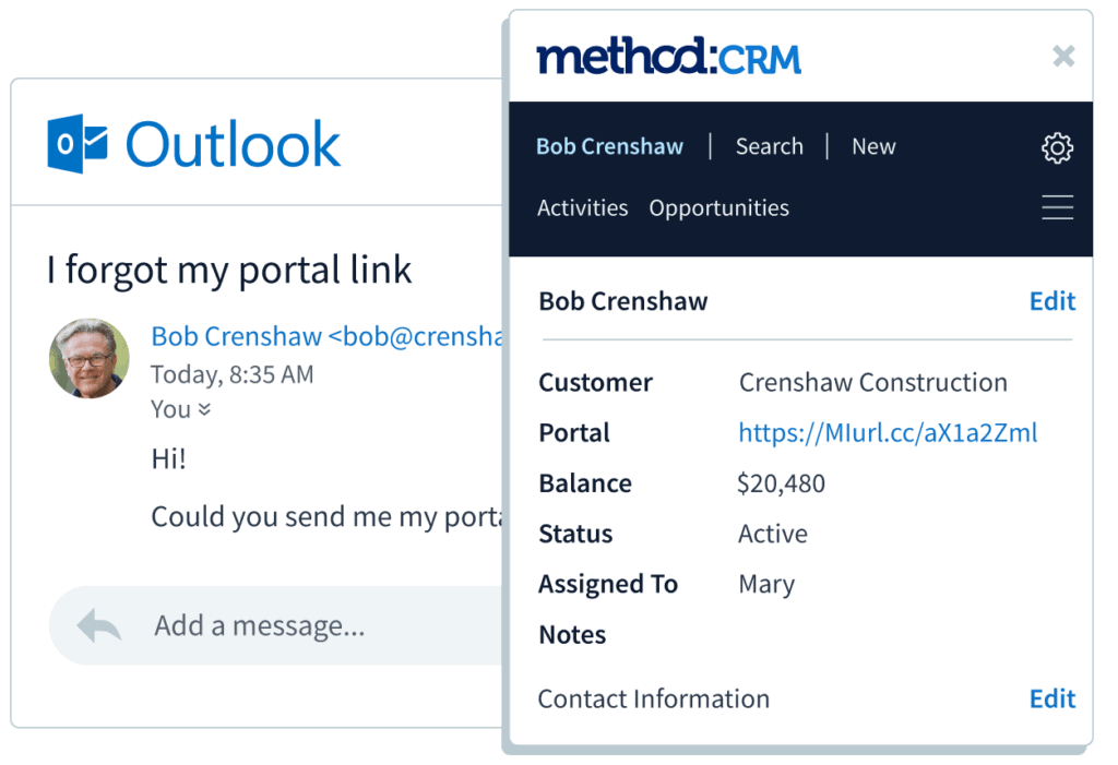 Method CRM integration with Outlook