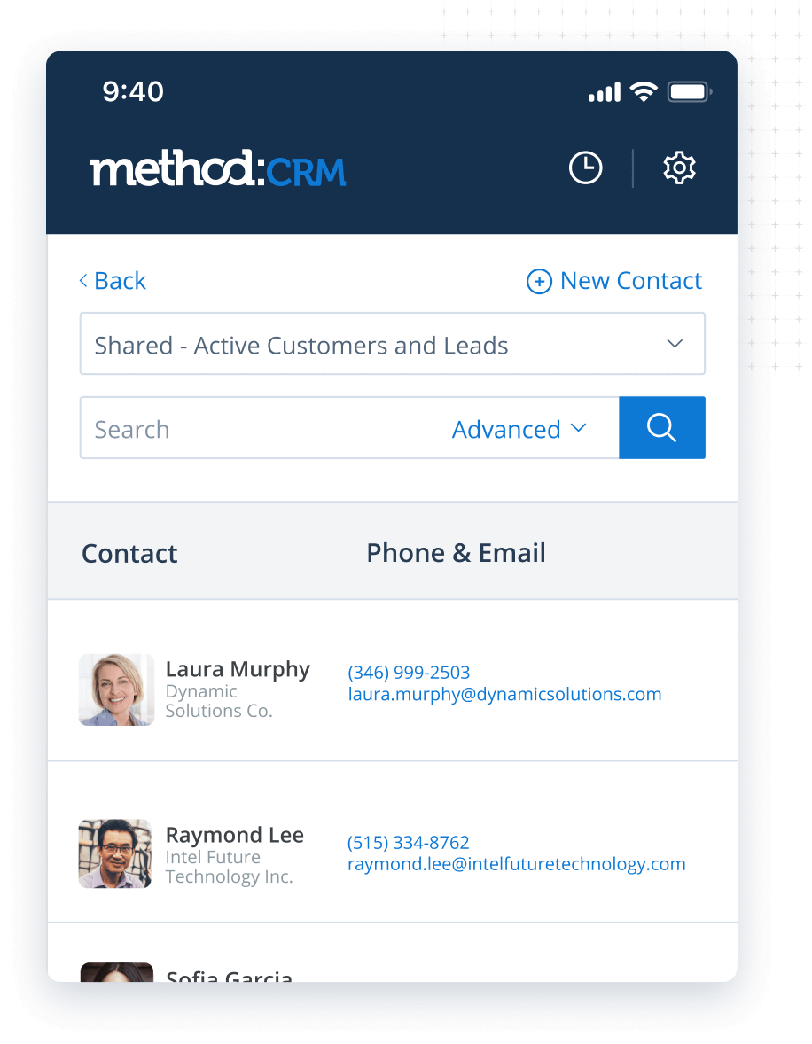 Mobile CRM app