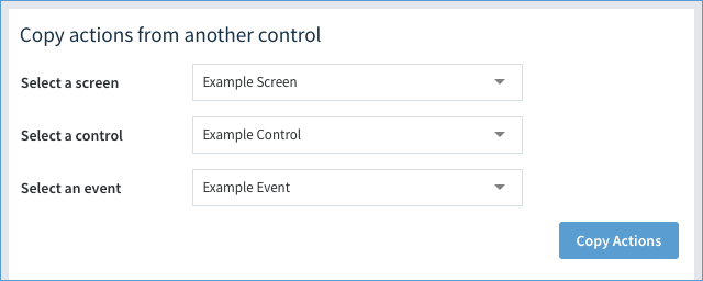 Copy actions from another control in Method CRM