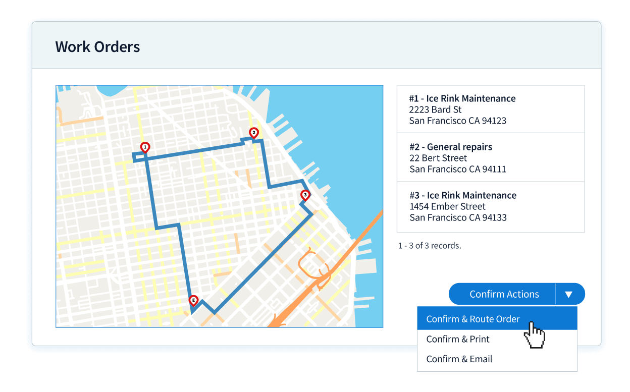 A routing map shown in Method's field services app
