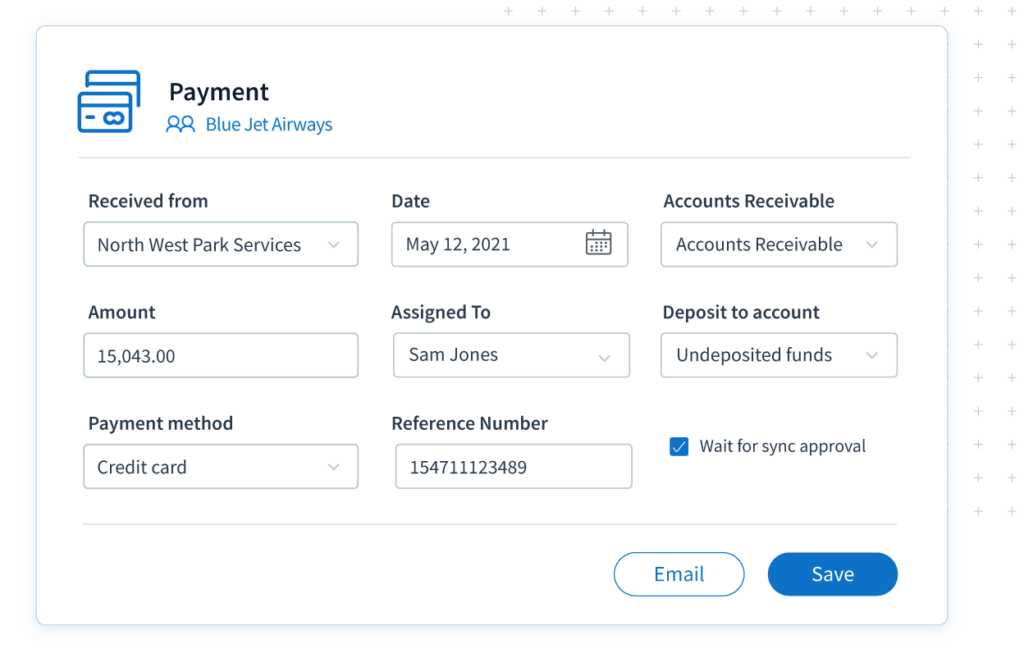 Payment screen in Method