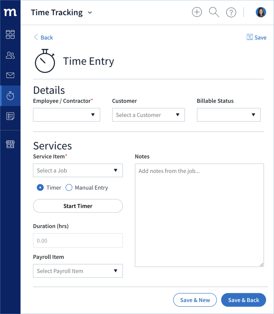 Screenshot of Method's employee time tracking software.