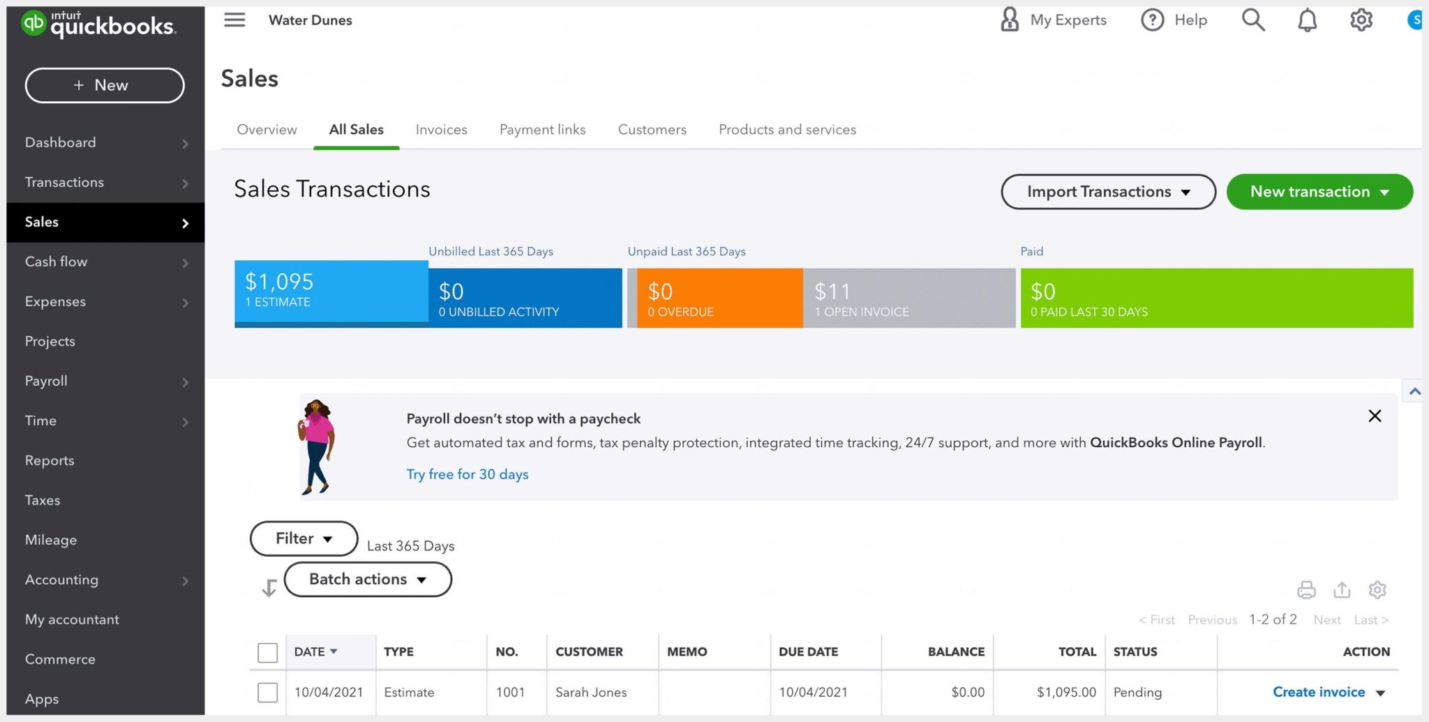 How to create an estimate in QuickBooks Online: The better way — Method