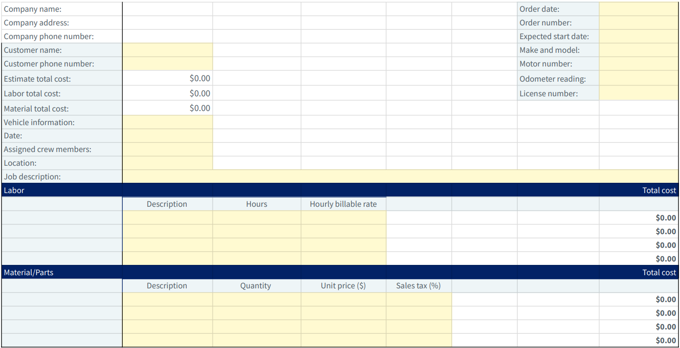 Method-work-order-template