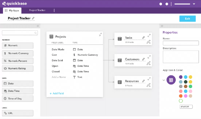 Screenshot of a Quickbase dashboard