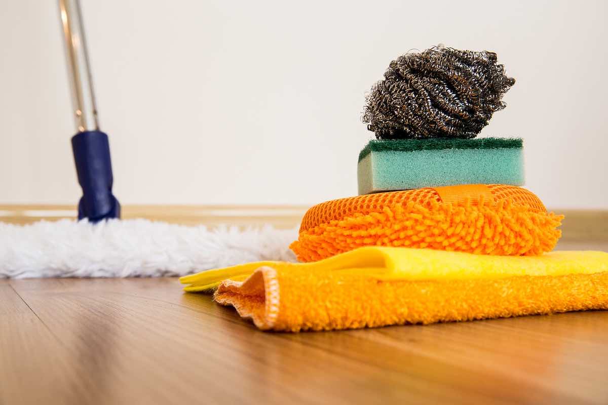 mop and cleaning materials