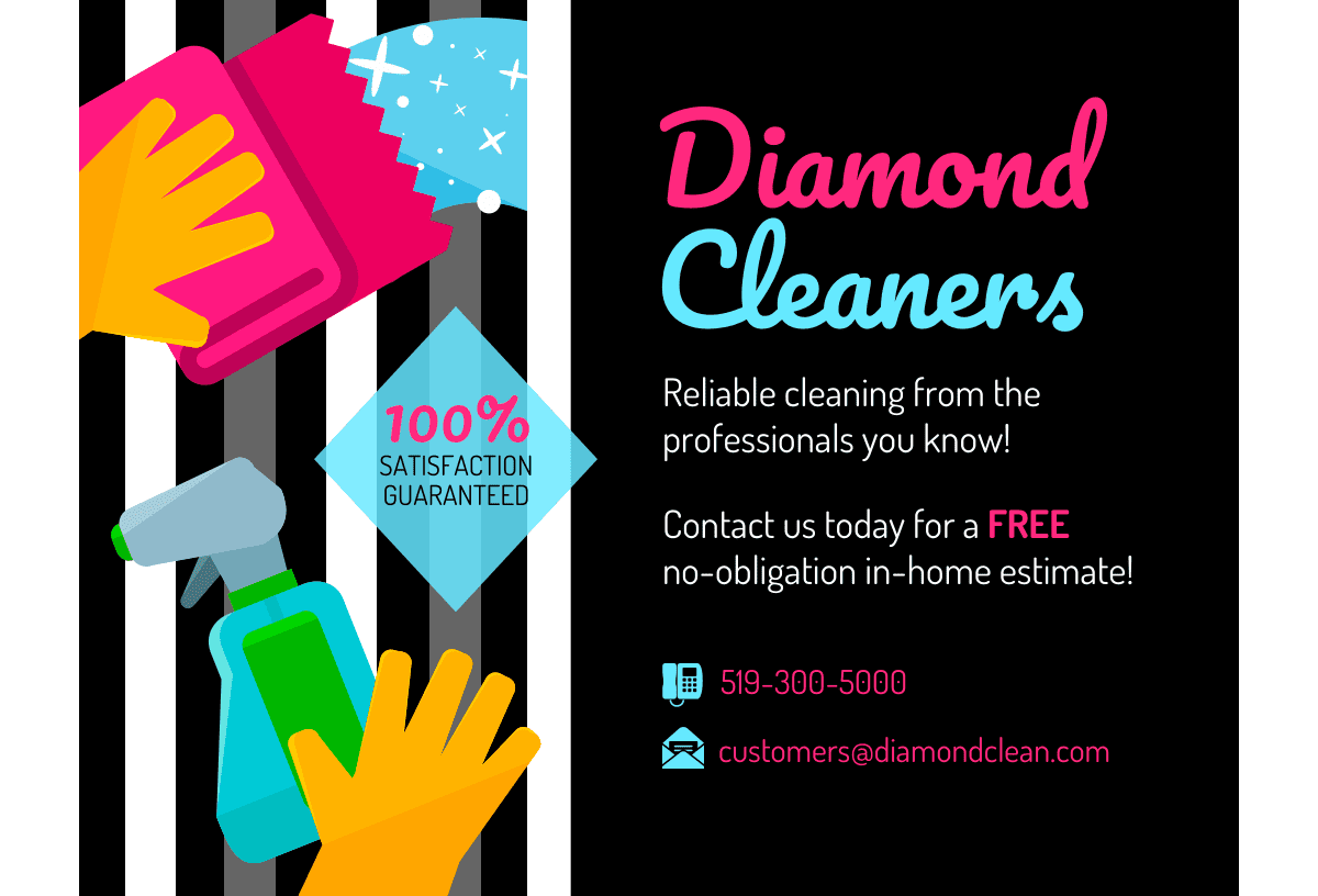 Example flyer template using a company called Diamond Cleaners