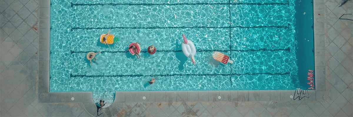 Top View of People in the Swimming Pool