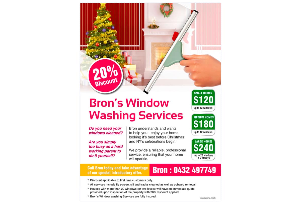 Example flyer of a window washing company