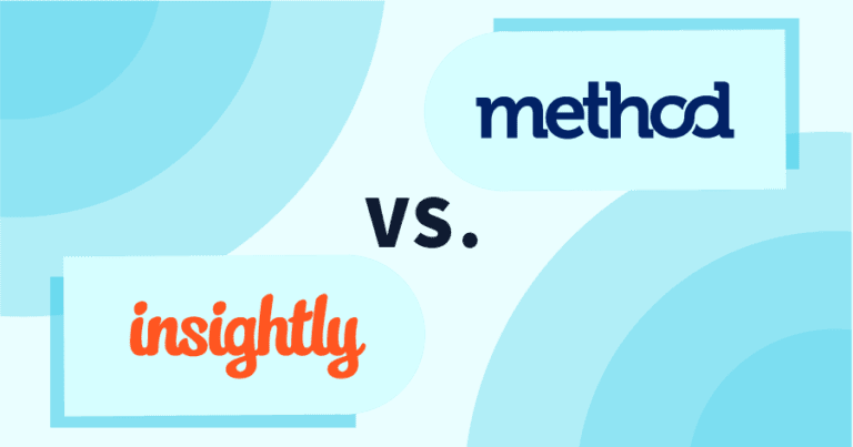 Graphic depicting Insightly vs. Method logos