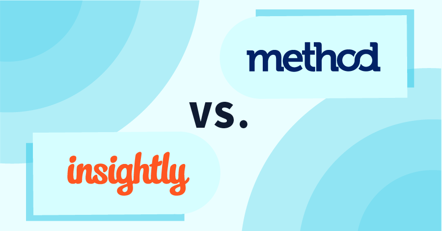 Graphic depicting Insightly vs. Method logos