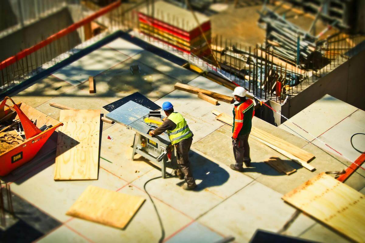 Two men on construction site at daytime