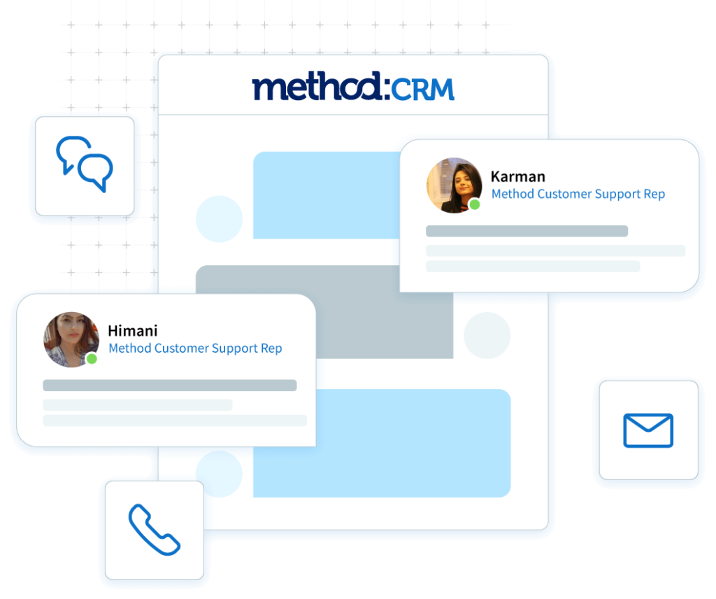 Method screen for chatting to our representatives.