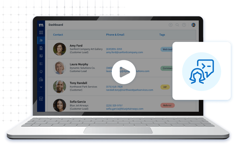 Contact list screen in Method CRM