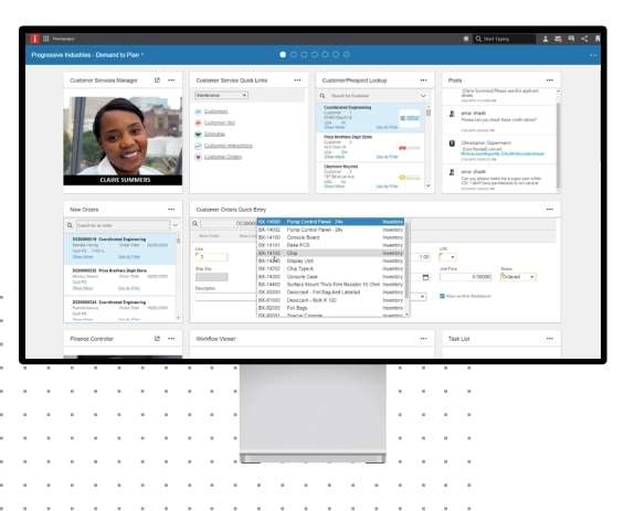 Infor cloudsuite product dashboard