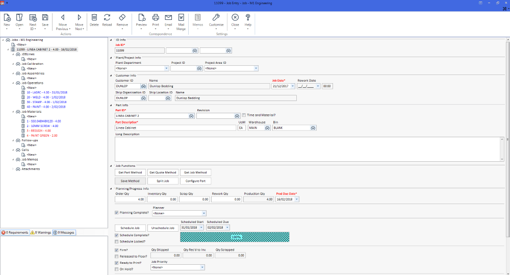 ECI M1 fashboard showing fields for inputting data.