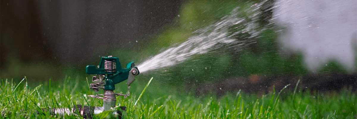 Lawn sprinkler doing the sprinkling