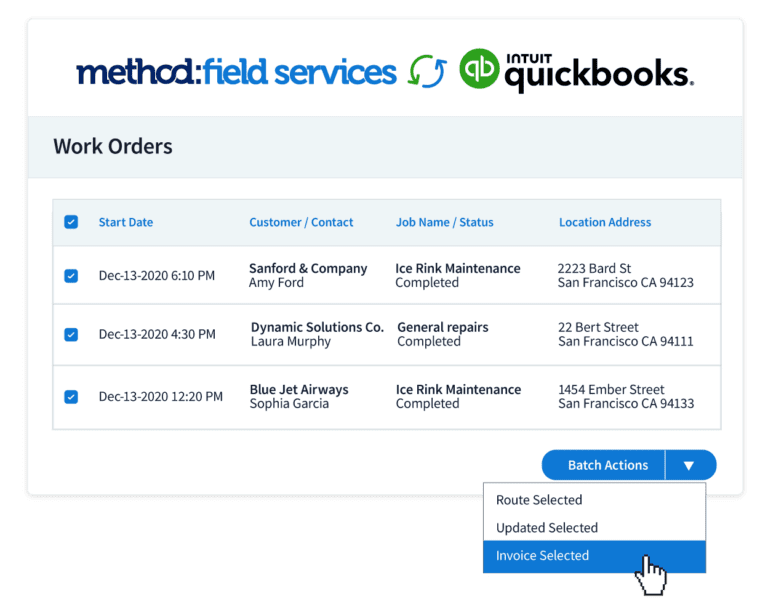 Work order software for QuickBooks users — Method