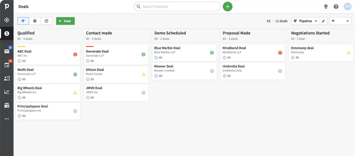 Pipedrive screenshot