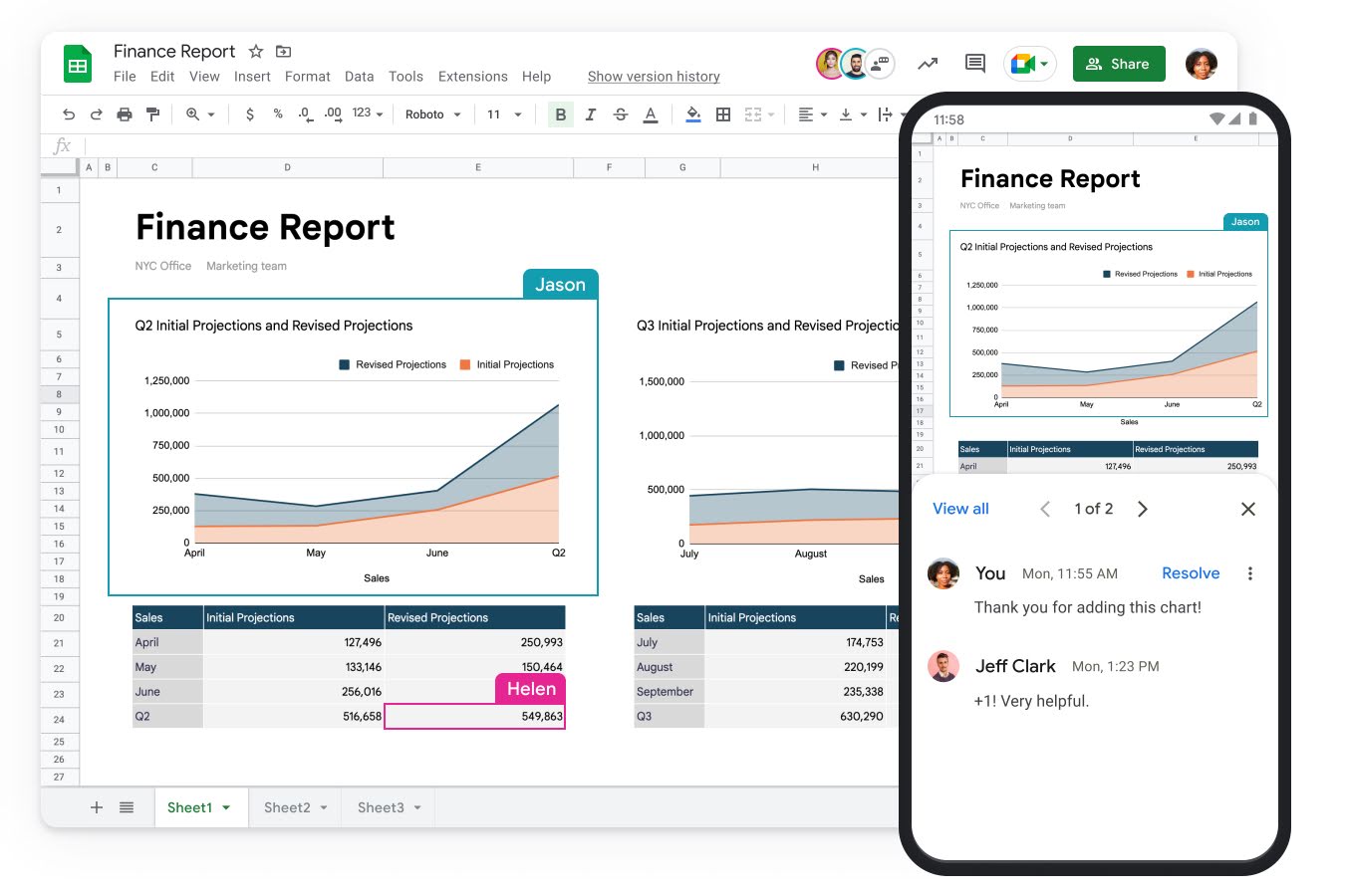 Google Sheets product shot