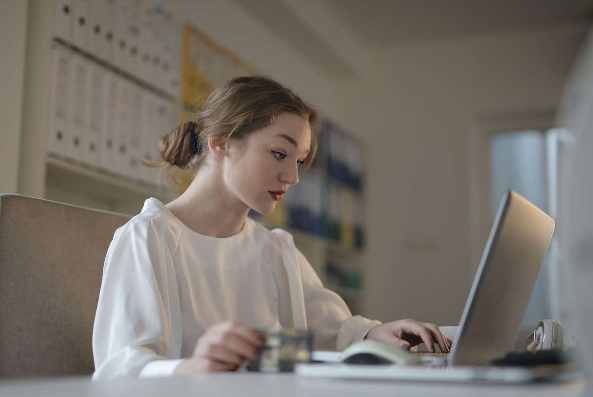 Woman working on computer