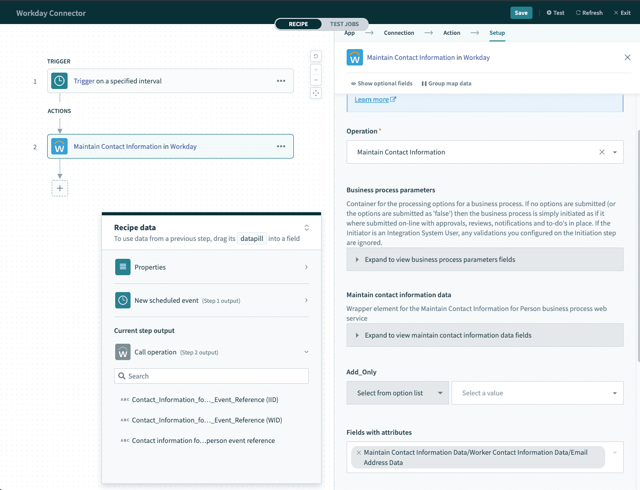 screenshot of workato workflows