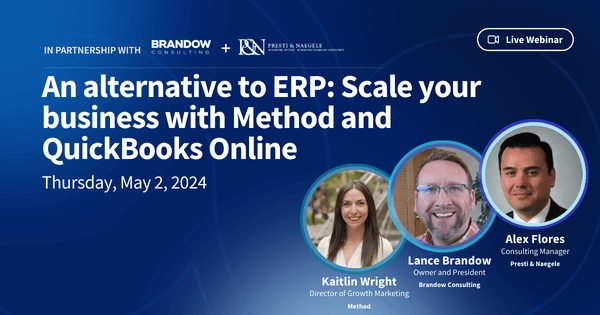Promotional image showcasing Method's ERP alternative webinar.