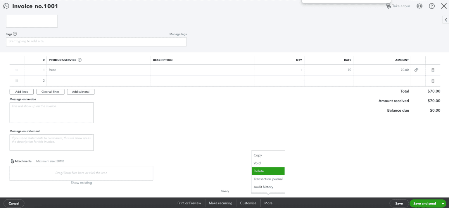 How to Delete Transactions in QuickBooks Online — Method