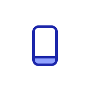 Blue icon of a smartphone.